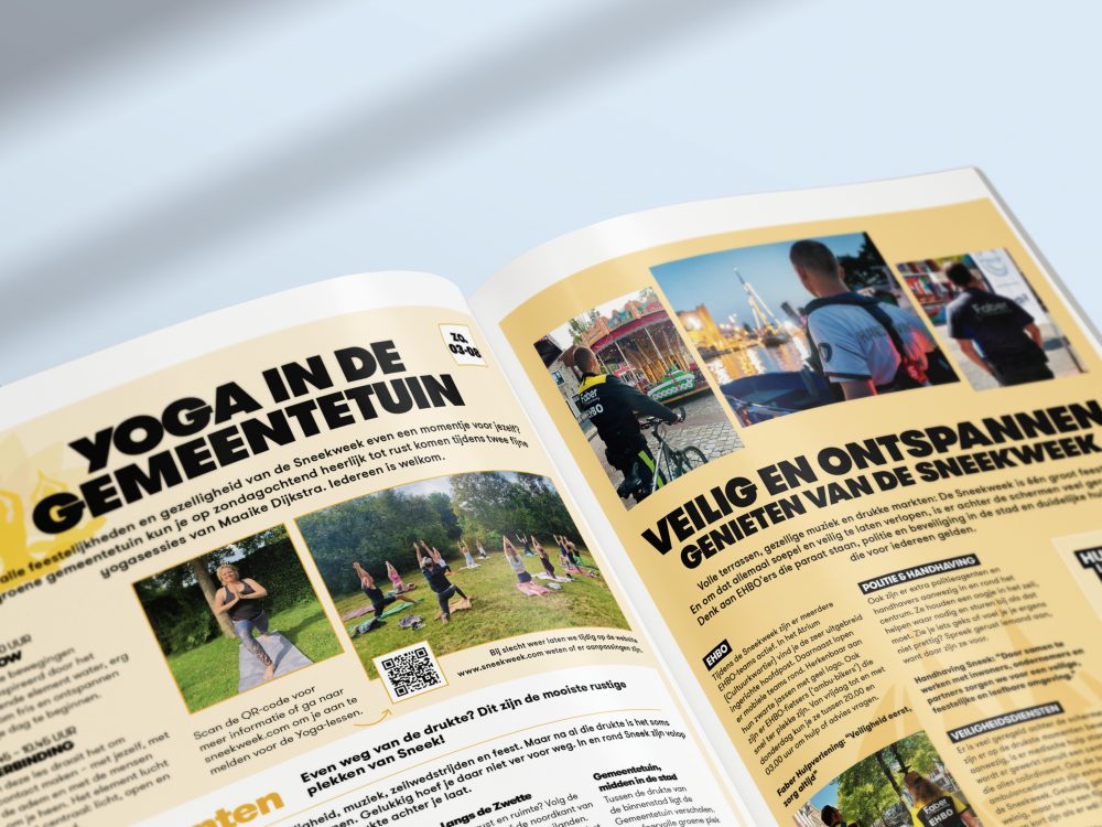 Sneekweek Magazine 2025 – yoga & veiligheid – Bliidd